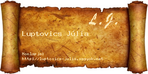 Luptovics Júlia névjegykártya